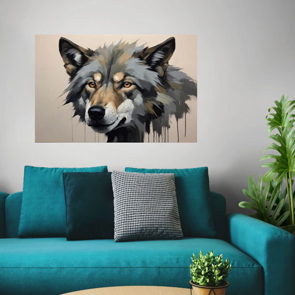 Intense Blik van een Abstracte Wolf acrylglas