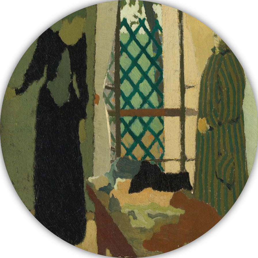 Het Naaiatelier van Madame Vuillard - Édouard Vuillard aluminium muurcirkel