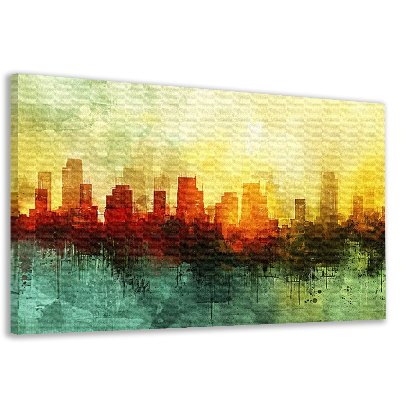 Digitale abstracte kunst van stadslandschap canvas