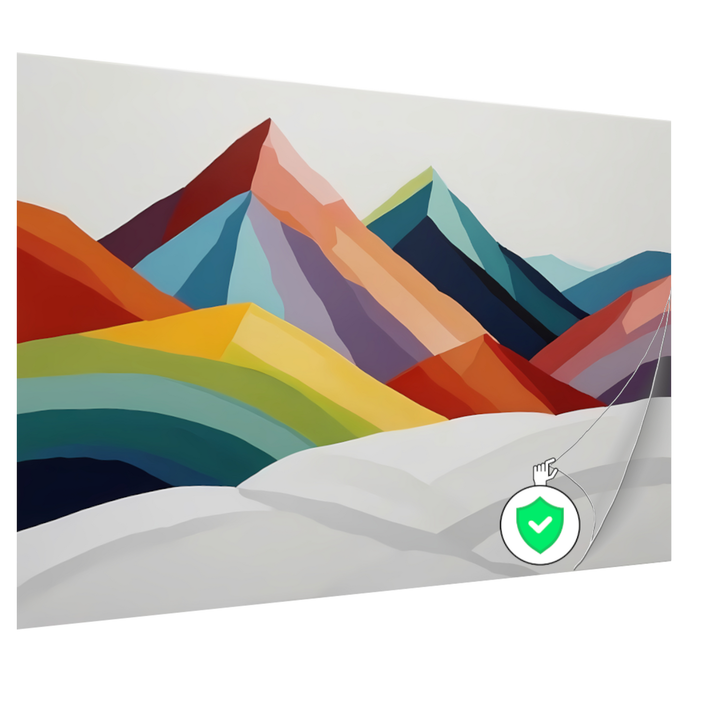 Abstracte Kleurrijke Bergen op Wit Canvas poster