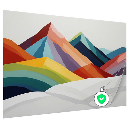 Abstracte Kleurrijke Bergen op Wit Canvas poster