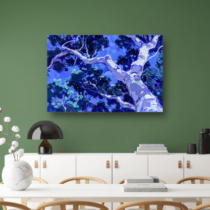 Abstracte boom in levendige kleuren canvas