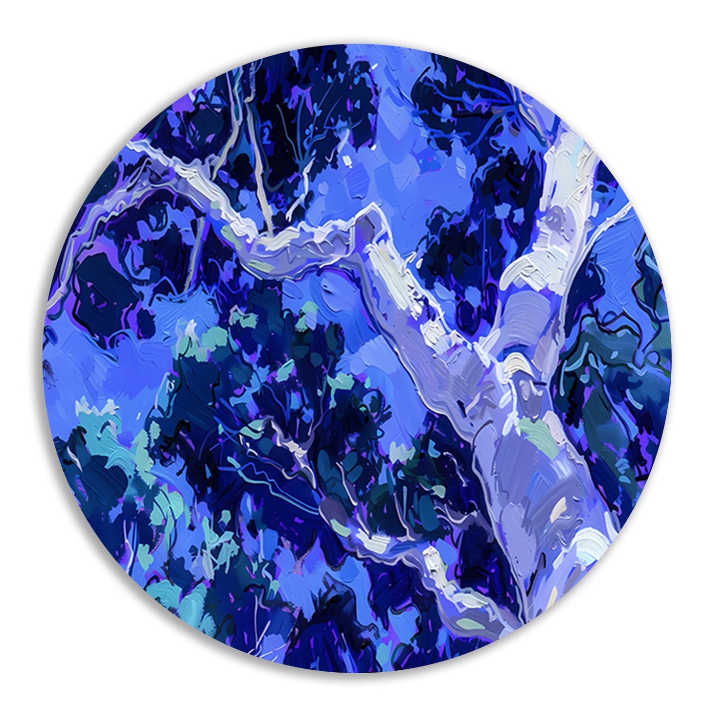 Abstracte boom in levendige kleuren forex muurcirkel