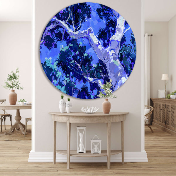 Abstracte boom in levendige kleuren forex muurcirkel