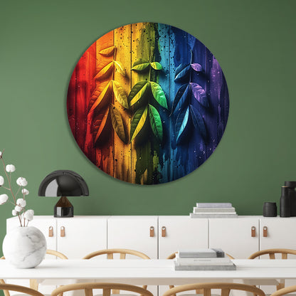 Abstract herfstbladeren op hout forex muurcirkel