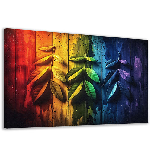 Abstract herfstbladeren op hout canvas