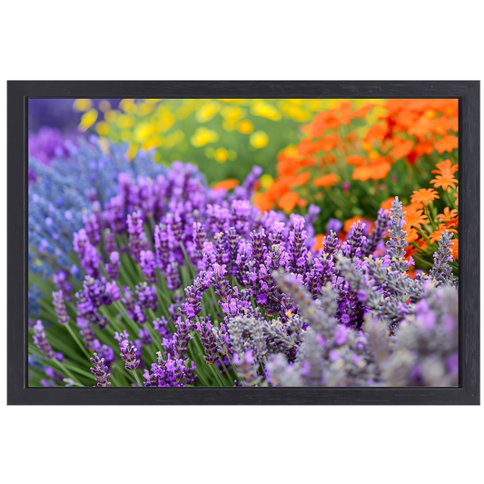 Impressionistische bloemenpracht canvas met baklijst