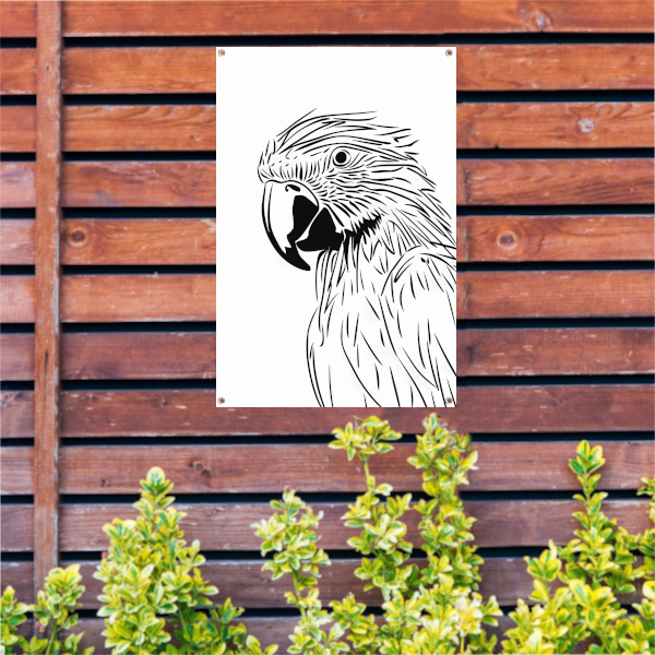 Minimalistische zwart-wit adelaar lijntekening tuinposter
