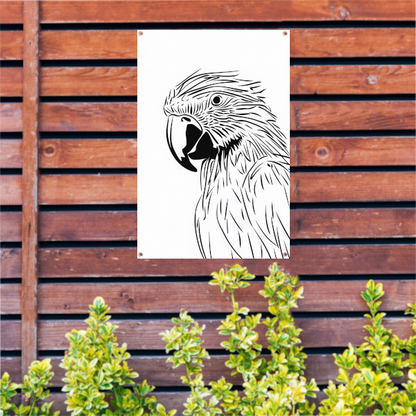 Minimalistische zwart-wit adelaar lijntekening tuinposter