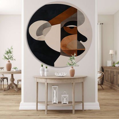 Geometrische Abstractie van Menselijk Gezicht forex muurcirkel