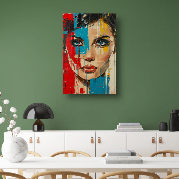 Emotionele Expressie met Kleurrijk Tranen canvas met baklijst