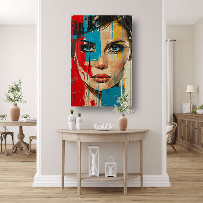 Emotionele Expressie met Kleurrijk Tranen canvas met baklijst