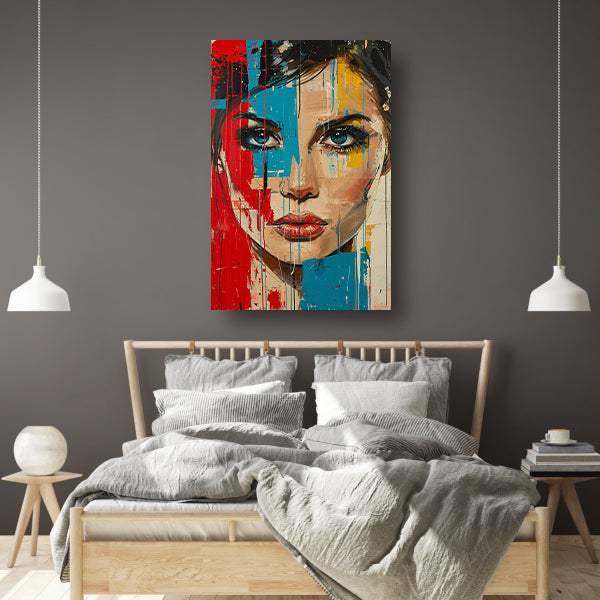 Emotionele Expressie met Kleurrijk Tranen canvas met baklijst