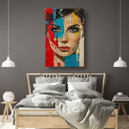Emotionele Expressie met Kleurrijk Tranen canvas met baklijst