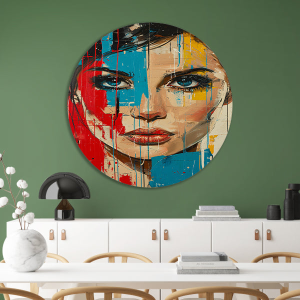 Emotionele Expressie met Kleurrijk Tranen aluminium muurcirkel
