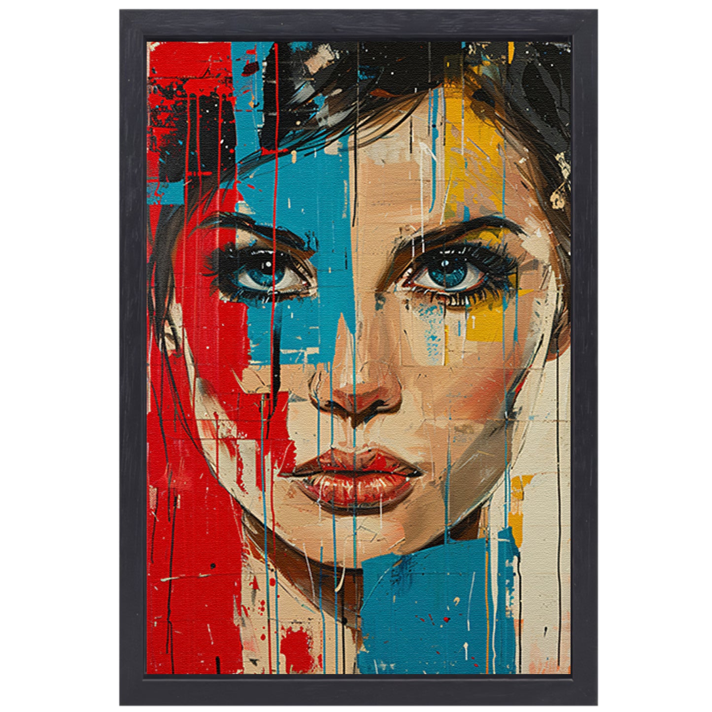 Emotionele Expressie met Kleurrijk Tranen canvas met baklijst