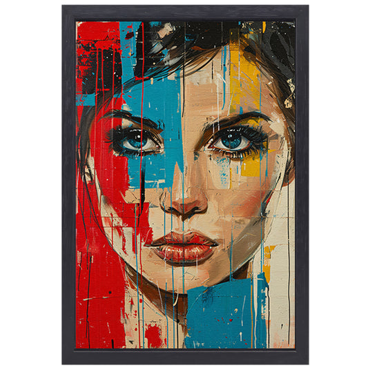 Emotionele Expressie met Kleurrijk Tranen canvas met baklijst