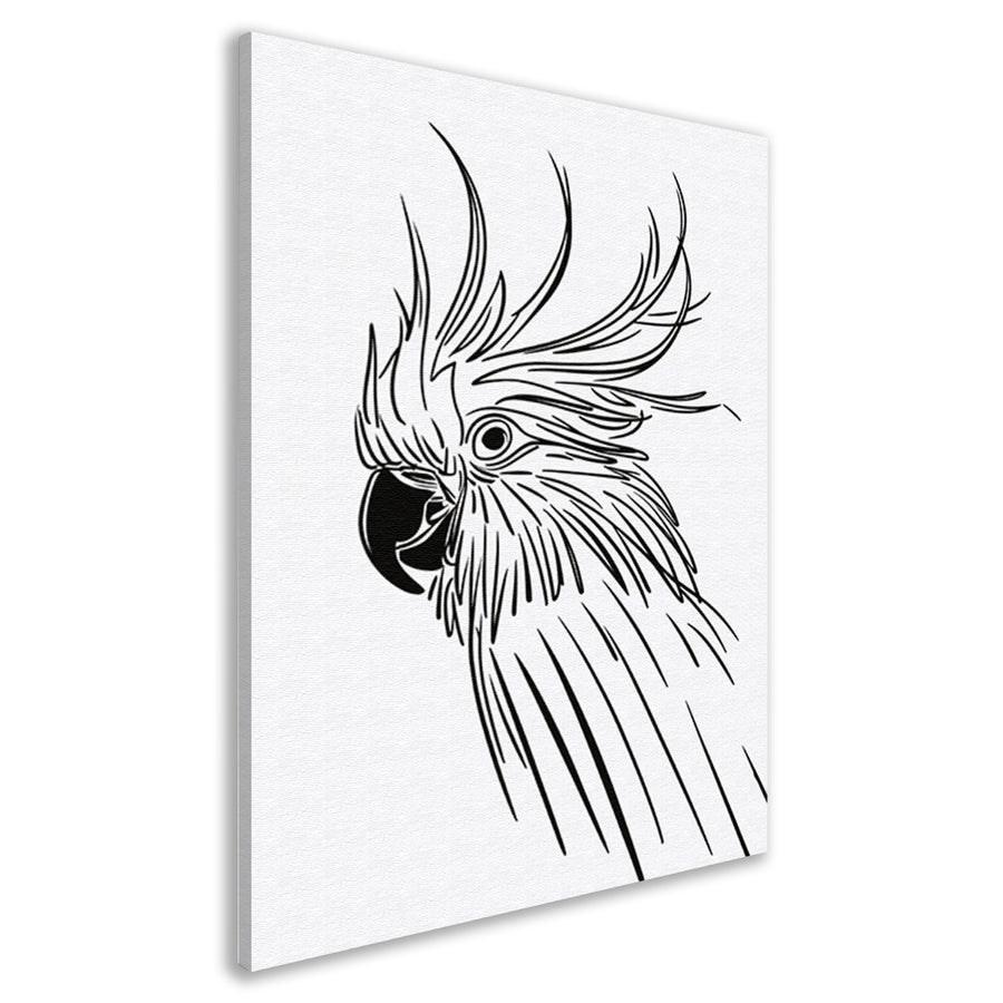 Minimalistische Kaketoe in Lijntekening canvas