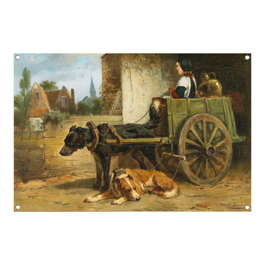 De kleine wagen - Henriëtte Ronner-Knip tuinposter