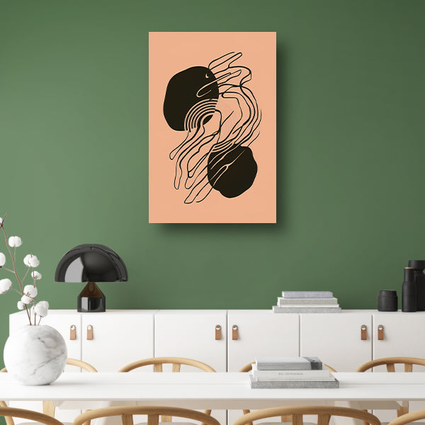 Hypnotiserende Abstracte Monochrome Lijnen poster
