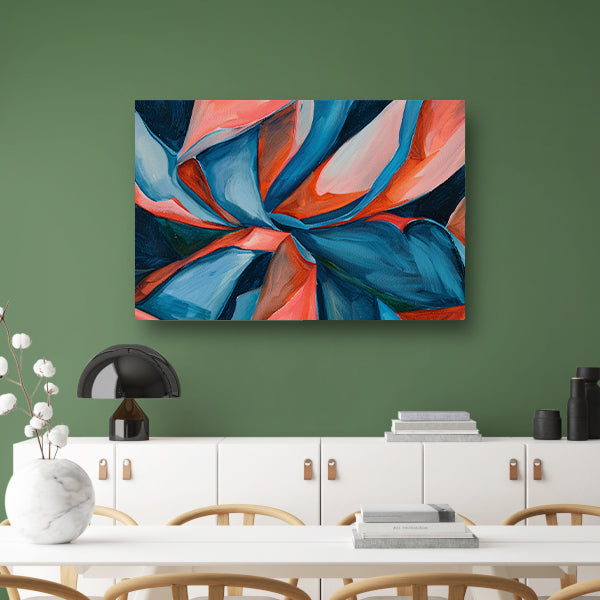 Abstract kleurrijk kunstwerk met levendige patronen canvas