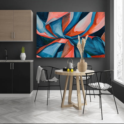 Abstract kleurrijk kunstwerk met levendige patronen poster