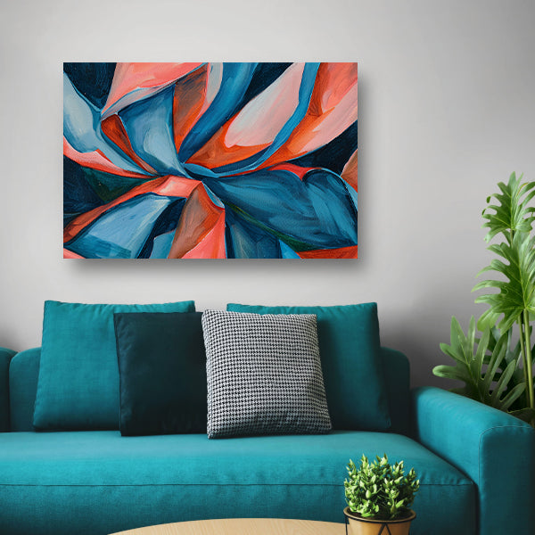Abstract kleurrijk kunstwerk met levendige patronen canvas