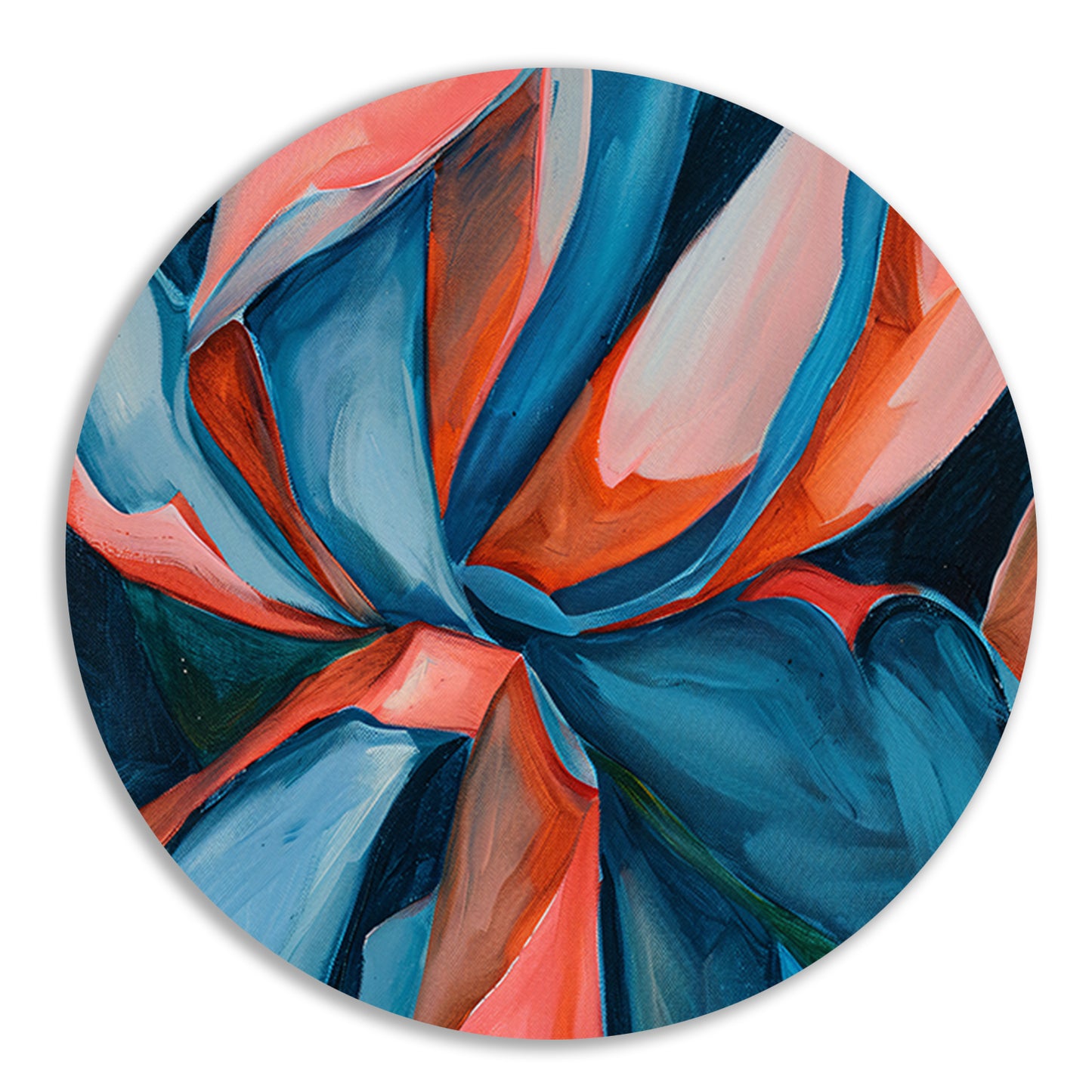 Abstract kleurrijk kunstwerk met levendige patronen aluminium muurcirkel