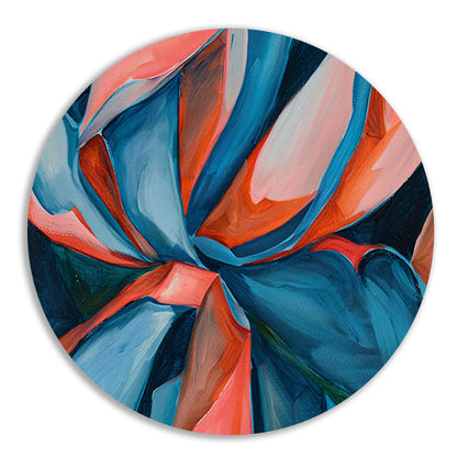 Abstract kleurrijk kunstwerk met levendige patronen aluminium muurcirkel