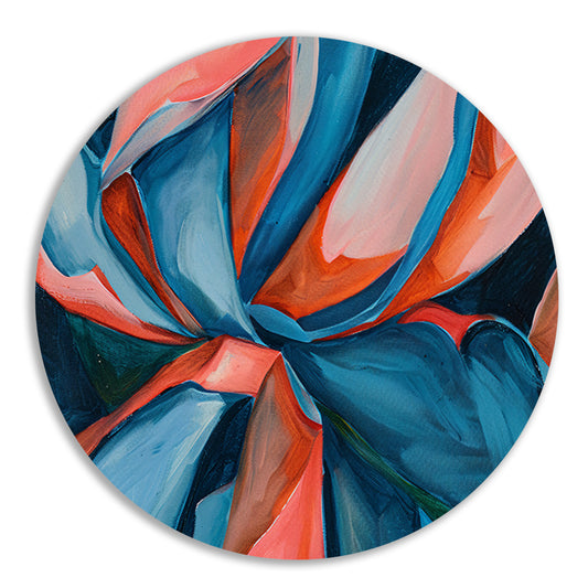 Abstract kleurrijk kunstwerk met levendige patronen aluminium muurcirkel