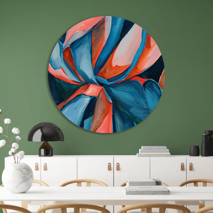 Abstract kleurrijk kunstwerk met levendige patronen aluminium muurcirkel