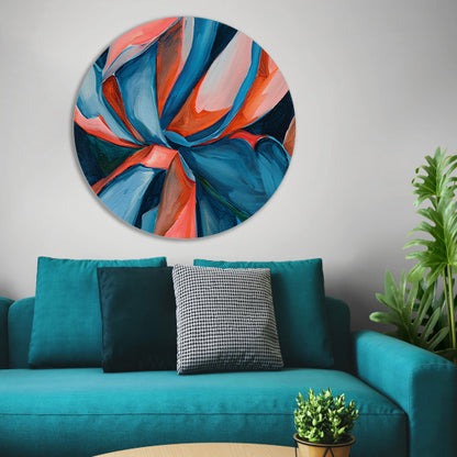 Abstract kleurrijk kunstwerk met levendige patronen aluminium muurcirkel
