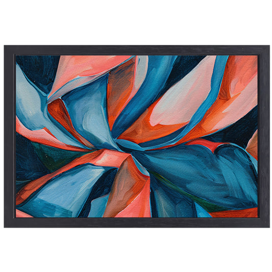 Abstract kleurrijk kunstwerk met levendige patronen canvas met baklijst