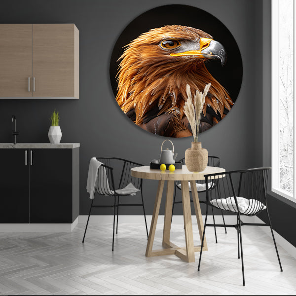 Portret van een Adelaar met Indringende Blik aluminium muurcirkel