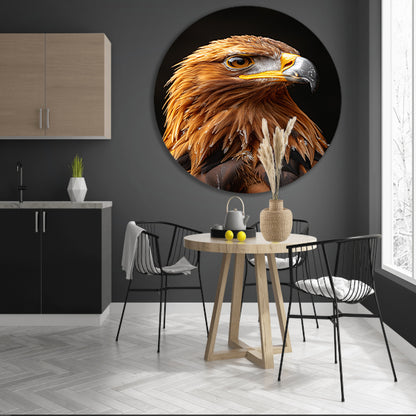 Portret van een Adelaar met Indringende Blik aluminium muurcirkel