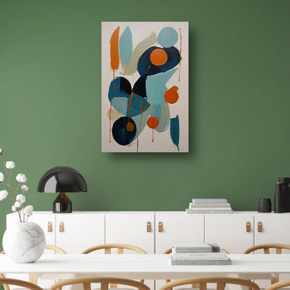 Dynamische Abstractie in Blauw en Oranje canvas