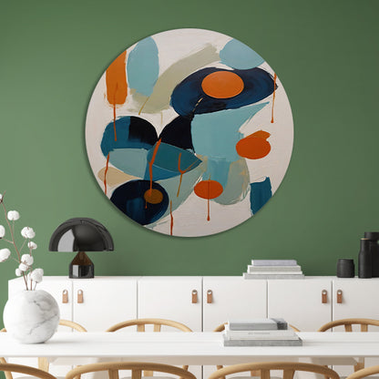 Dynamische Abstractie in Blauw en Oranje forex muurcirkel