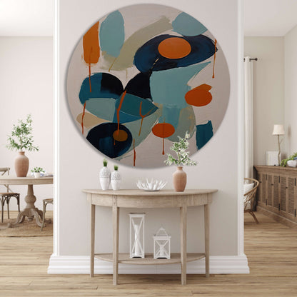 Dynamische Abstractie in Blauw en Oranje forex muurcirkel