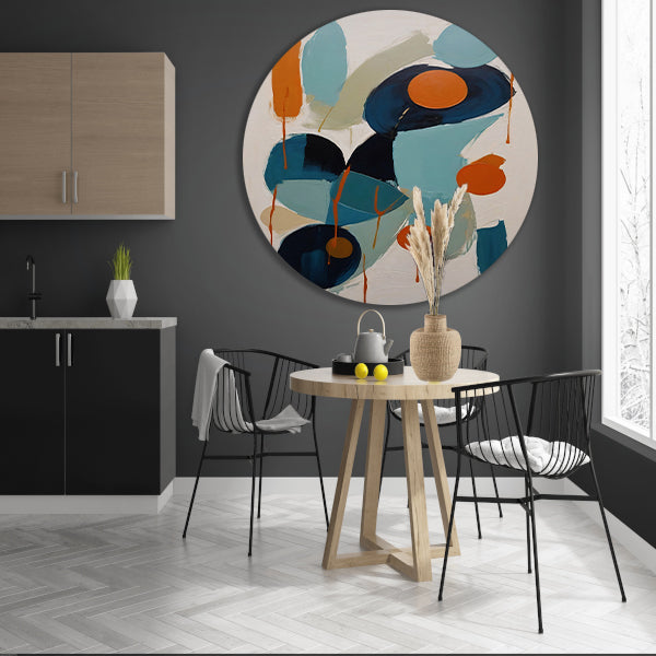 Dynamische Abstractie in Blauw en Oranje forex muurcirkel