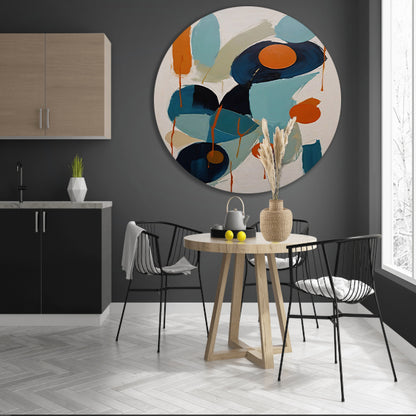Dynamische Abstractie in Blauw en Oranje forex muurcirkel