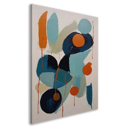 Dynamische Abstractie in Blauw en Oranje canvas