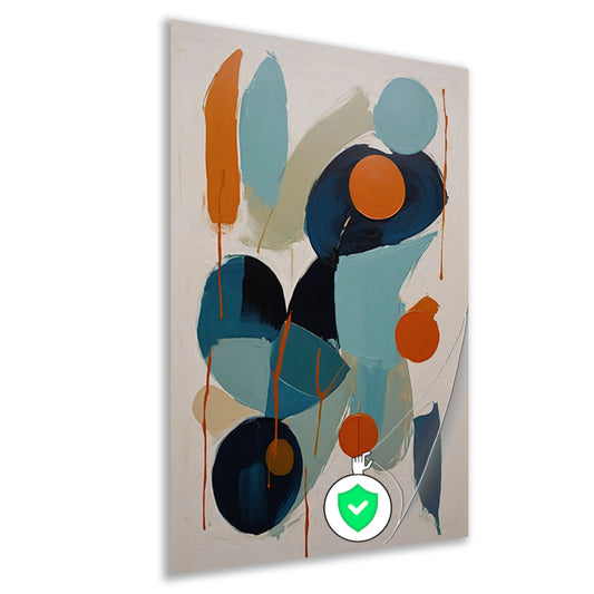 Dynamische Abstractie in Blauw en Oranje poster