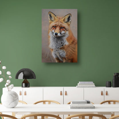 Realistisch schilderij van een vos canvas