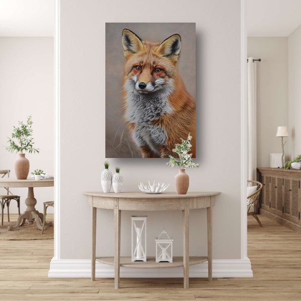 Realistisch schilderij van een vos canvas