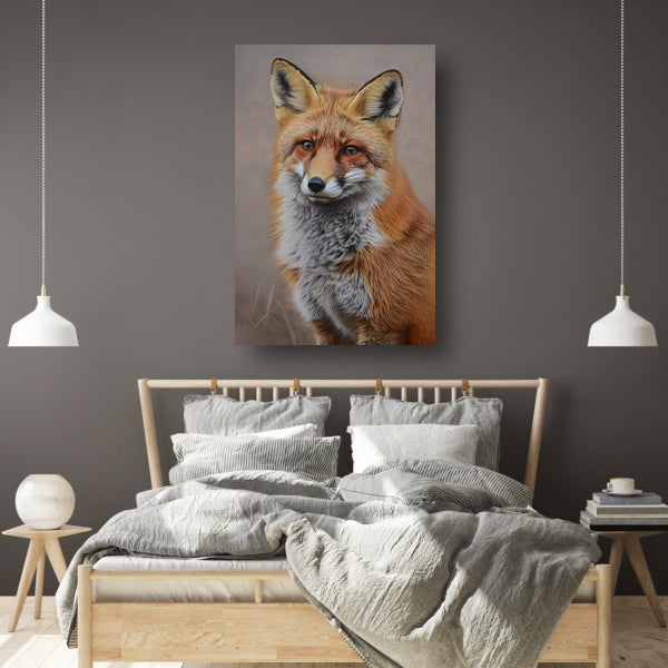 Realistisch schilderij van een vos canvas
