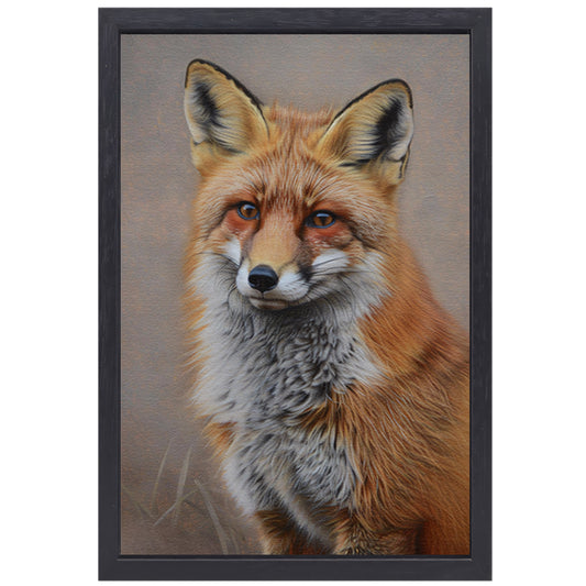 Realistisch schilderij van een vos canvas met baklijst