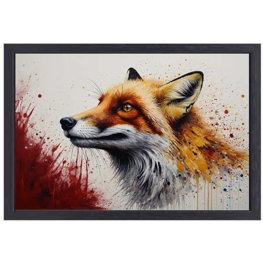 Levendige Impressionistische Vossen Spatten canvas met baklijst