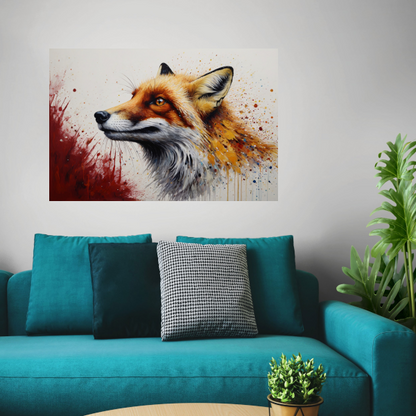Levendige Impressionistische Vossen Spatten poster
