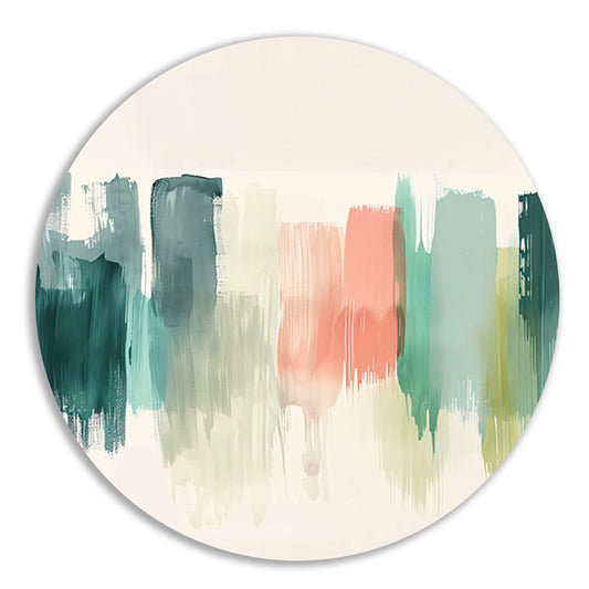 Kleurrijke abstracte schildering voor modern interieur aluminium muurcirkel
