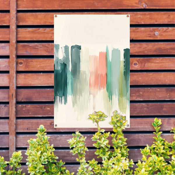 Kleurrijke abstracte schildering voor modern interieur tuinposter